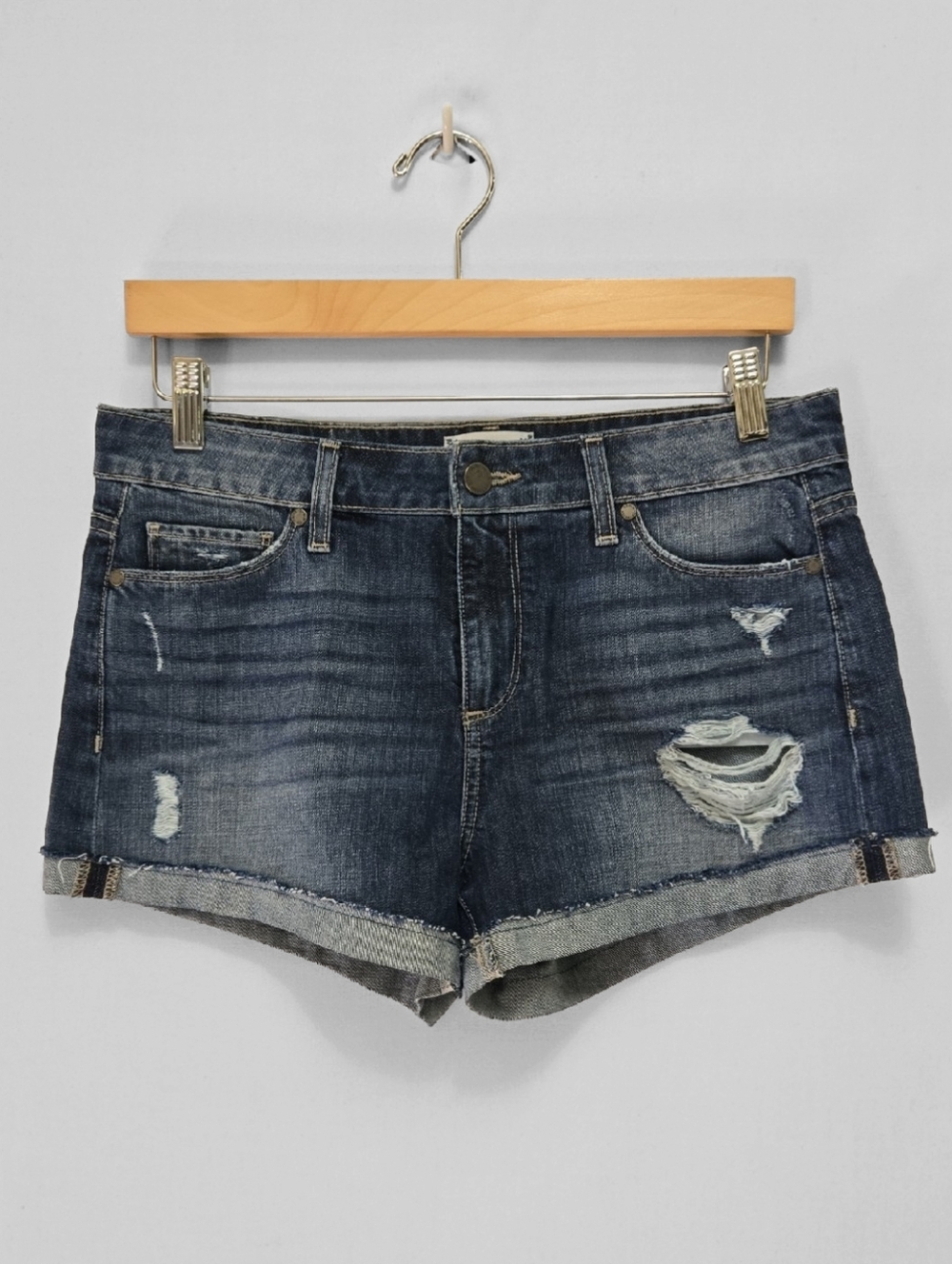 Paige Jimmy Jimmy Cuffed Jean Shorts Size 28 Distressed